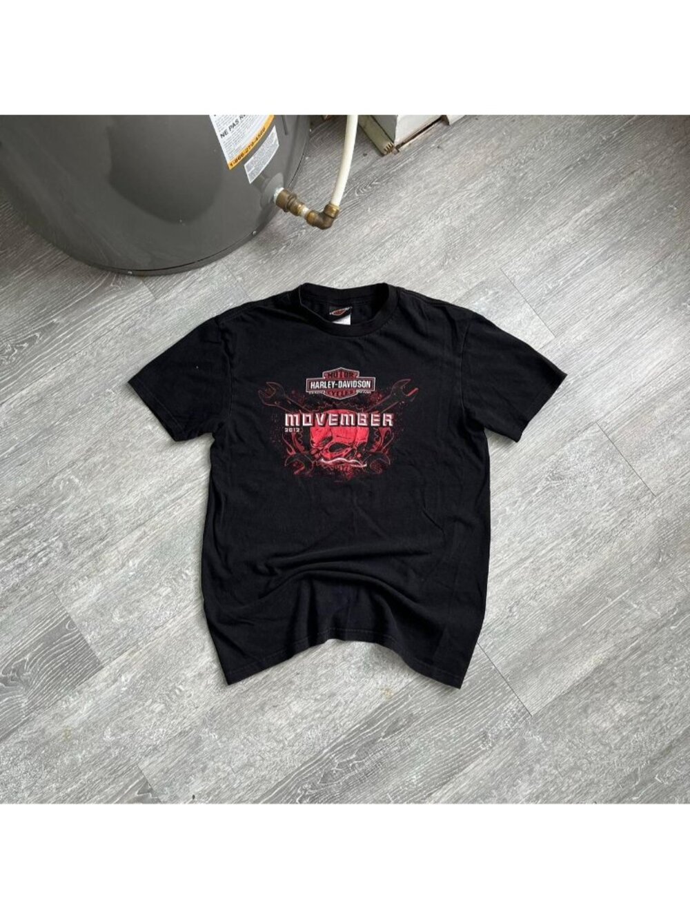Black / Red / White 2012 Harley Davidson Graphic Skull  “November” T-Shirt